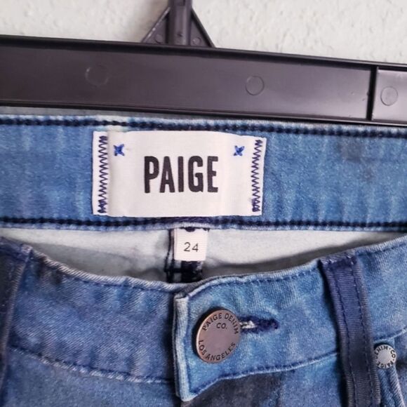 ‎Paige Airbrushed Starry Night Zebra Print Skinny Jeans - Picture 3 of 6